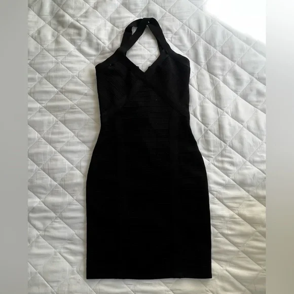 Guess Womens Bandage Sleeveless Sheath Dress Black 0